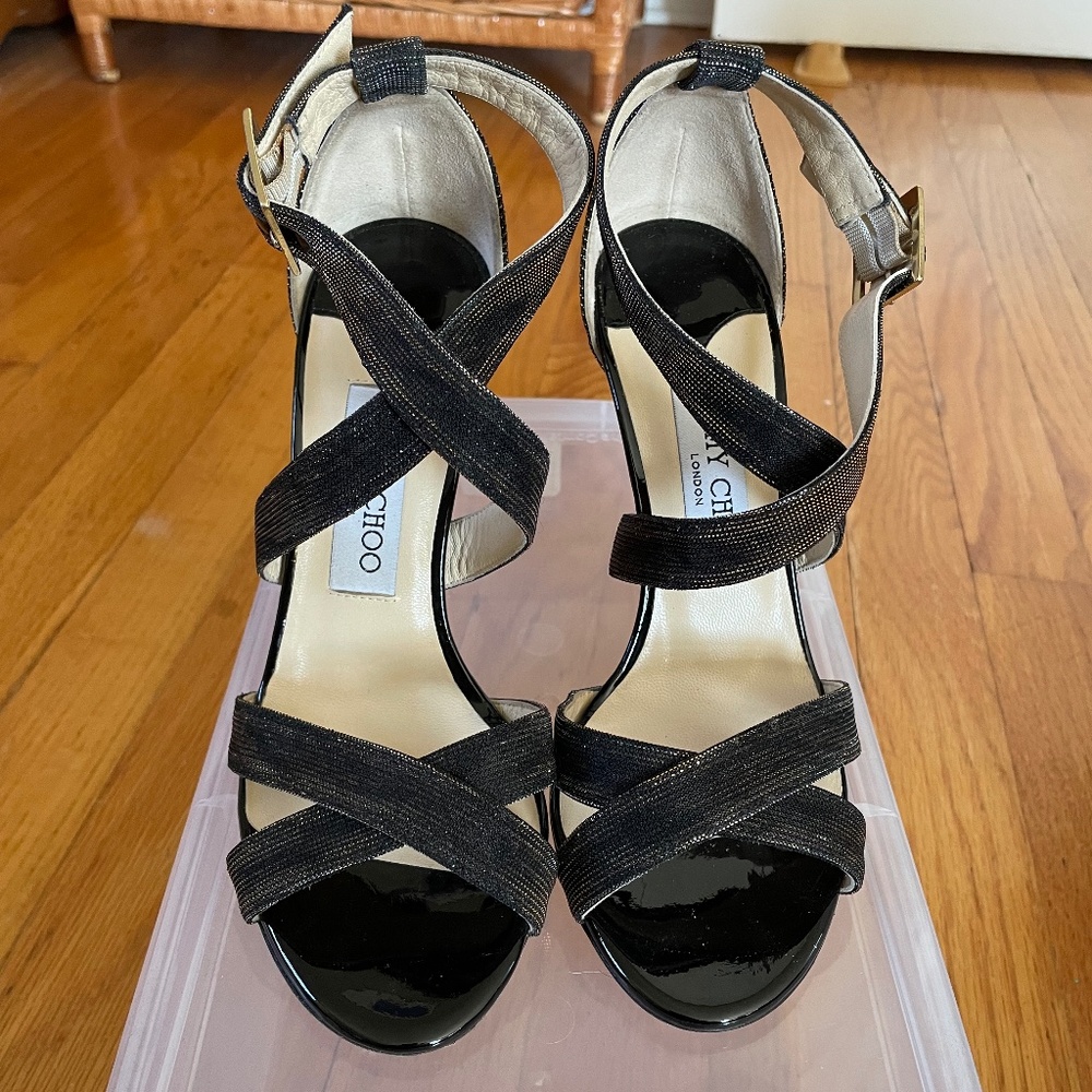 Black and gold Metallic Jimmy Choo Heels - NEW!